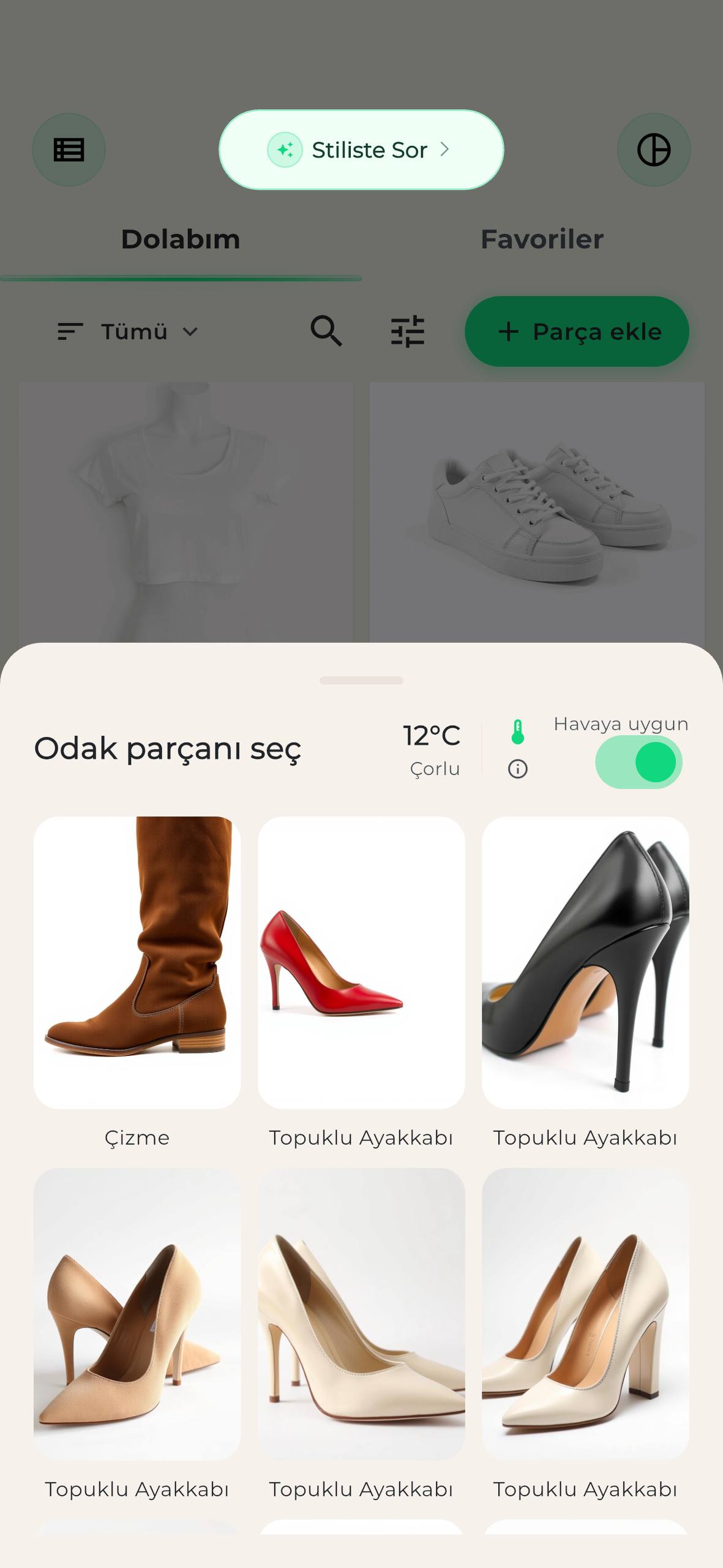 Wardora Step 1: Odak parçanı seç